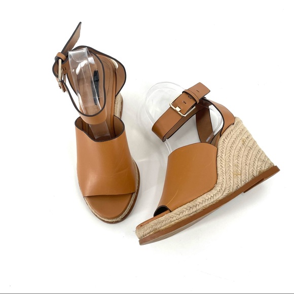 ZARA Espadrille Ankle Strap Wedge Sandal